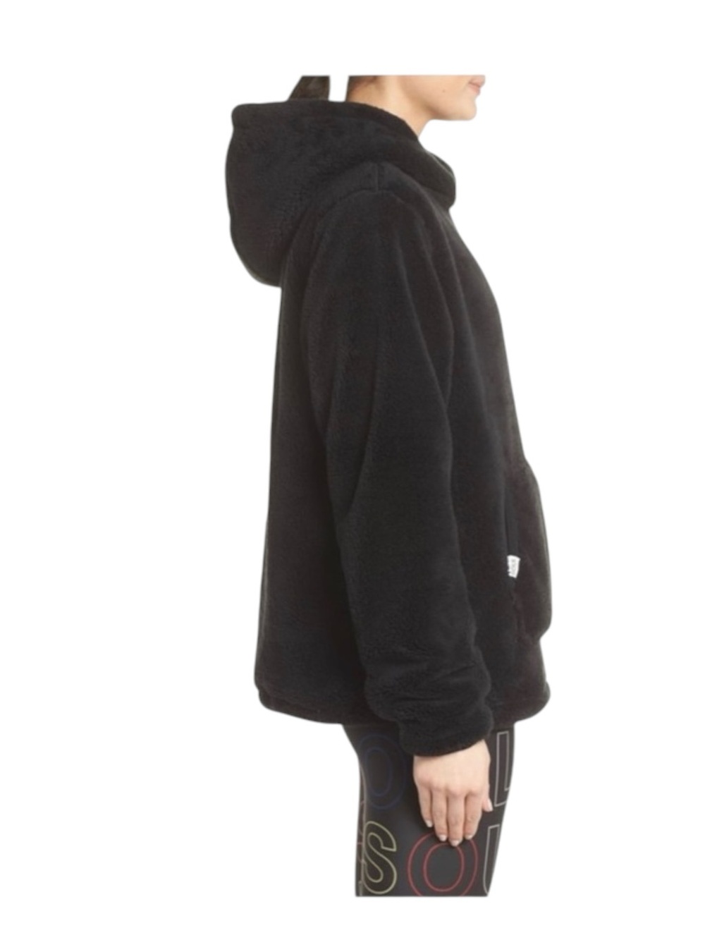 new SoulCycle ☻ Faux Shearling Reversible Mesh Skull Embroidered Pullover Hoodie - Picture 3 of 16